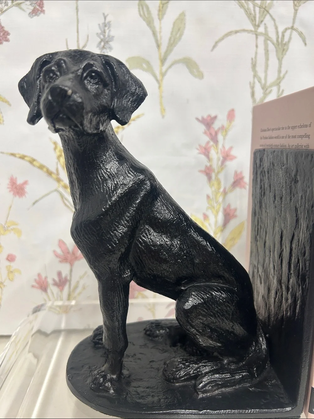 Pottery BarnVTG  Black Cast Iron Labrador Dog Bookend Pair